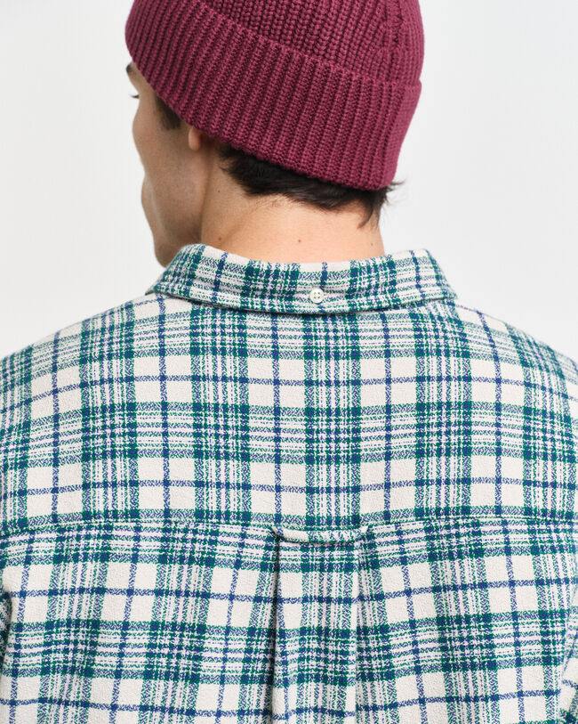 Camisa em padrão de xadrez texturizado oversized