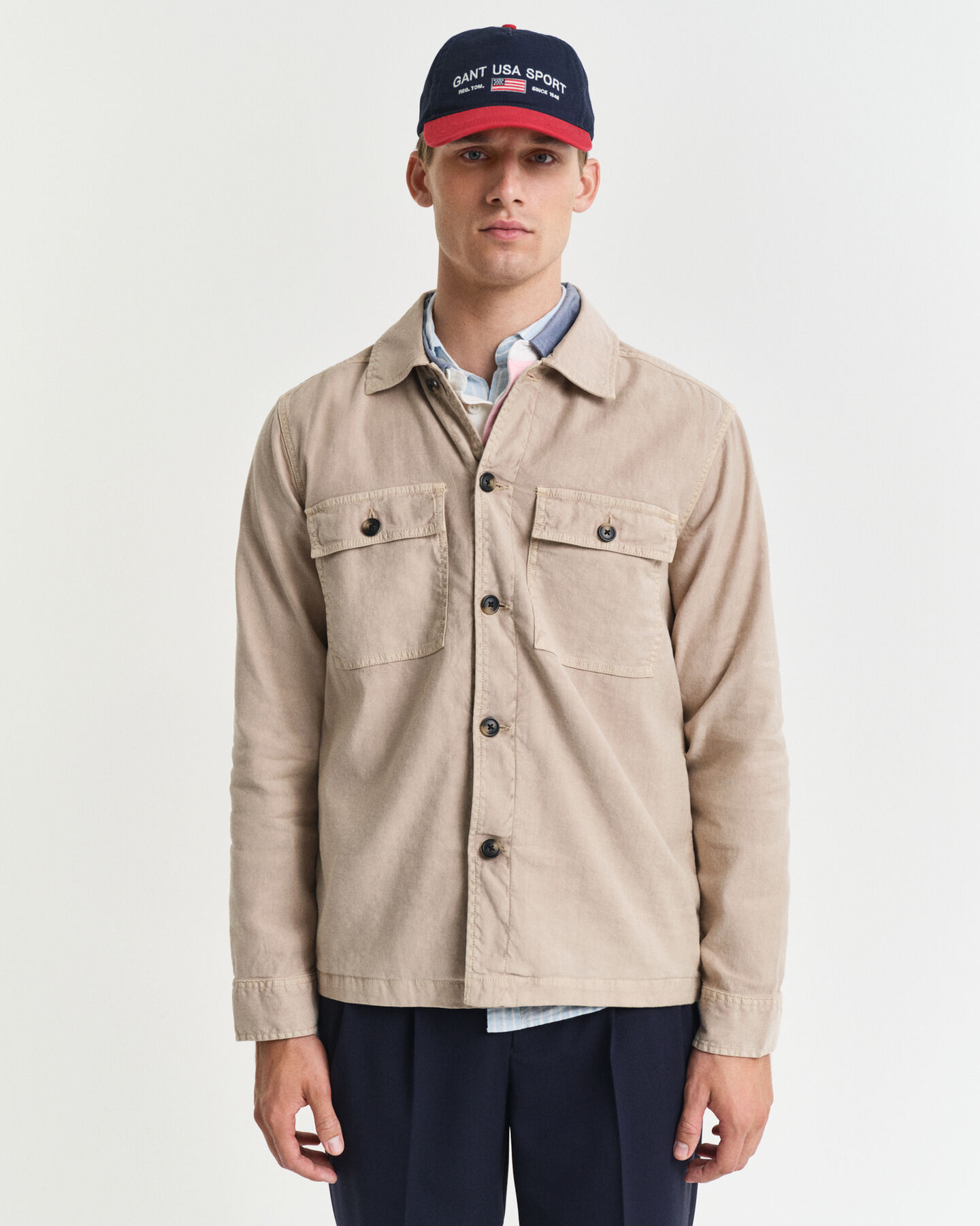 Sobrecamisa em linho e algodão regular fit