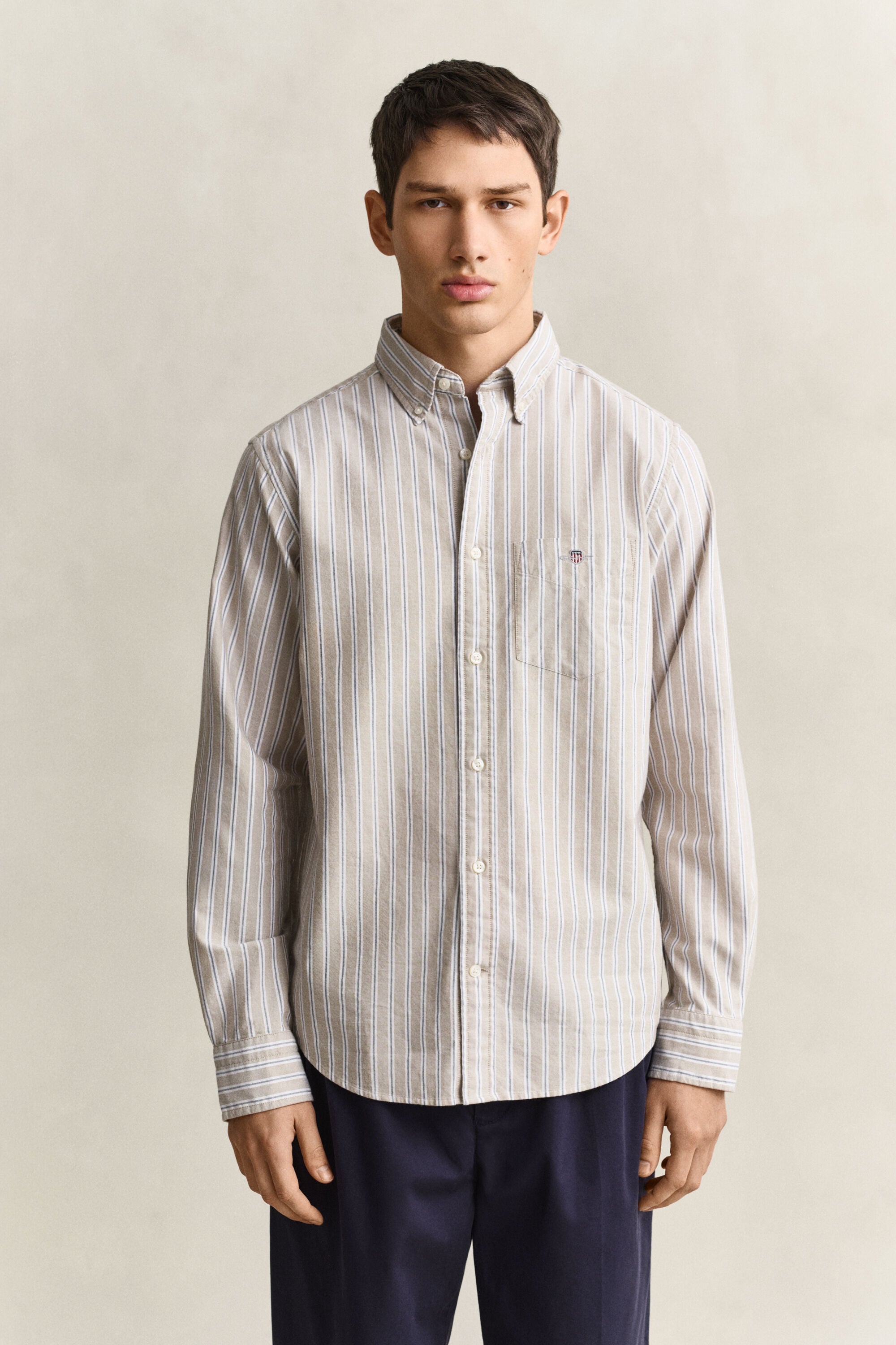 Camisa Oxford às riscas Classic