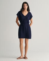 Vestido em mistura de linho