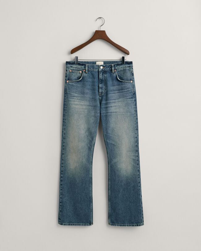 Cal&ccedil;as de ganga Bootcut com lavagem vintage