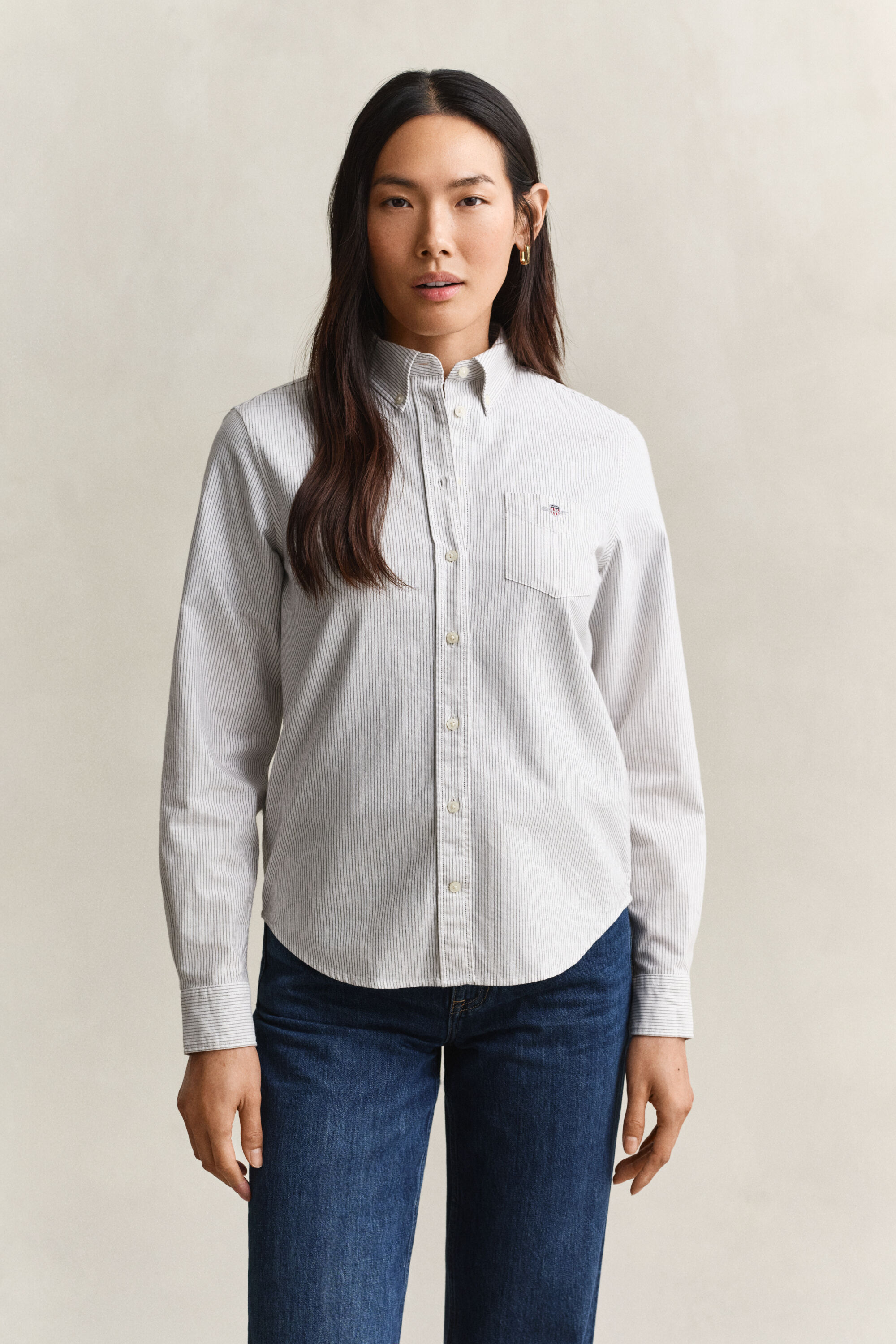 Camisa Oxford às riscas Classic