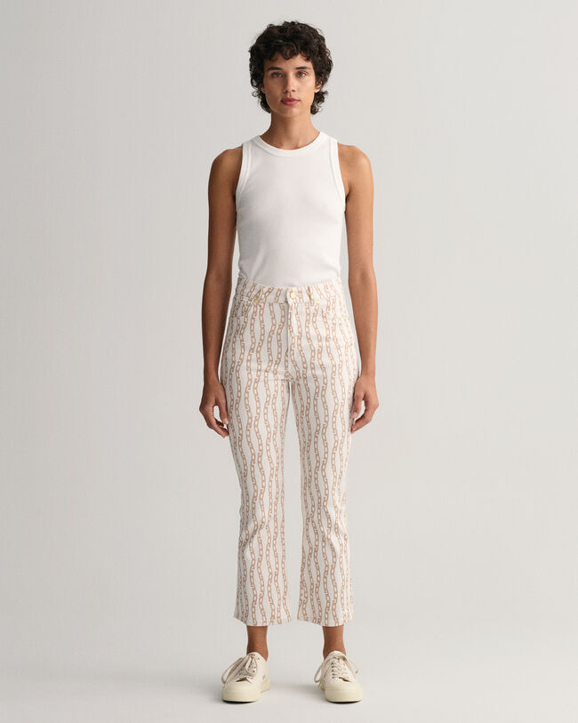 Cal&ccedil;as de ganga pelo tornozelo com estampado Chain