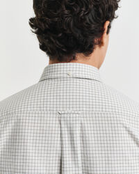 Camisa em popelina clássica com padrão de xadrez regular fit