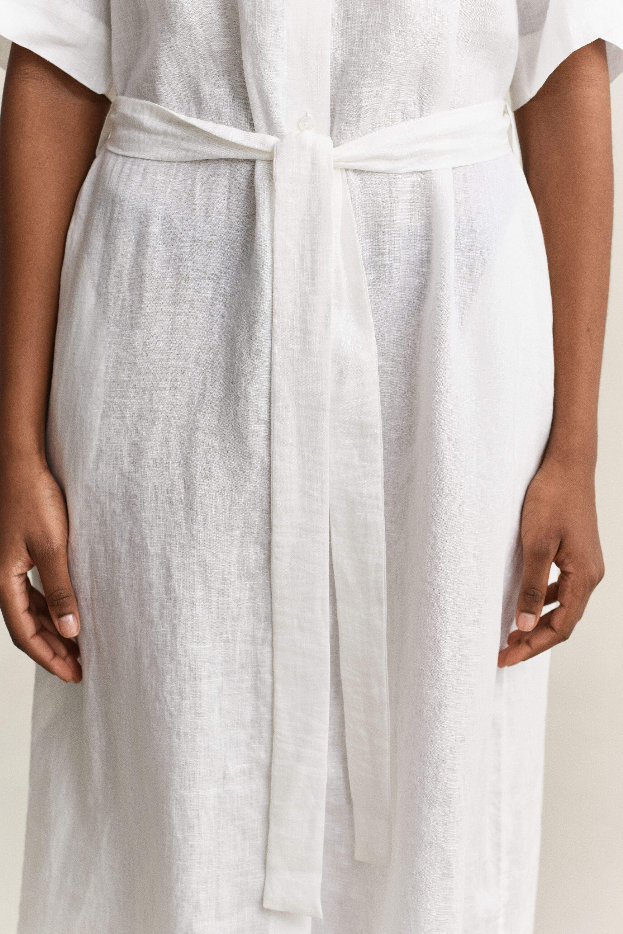 Vestido-camisa em linho