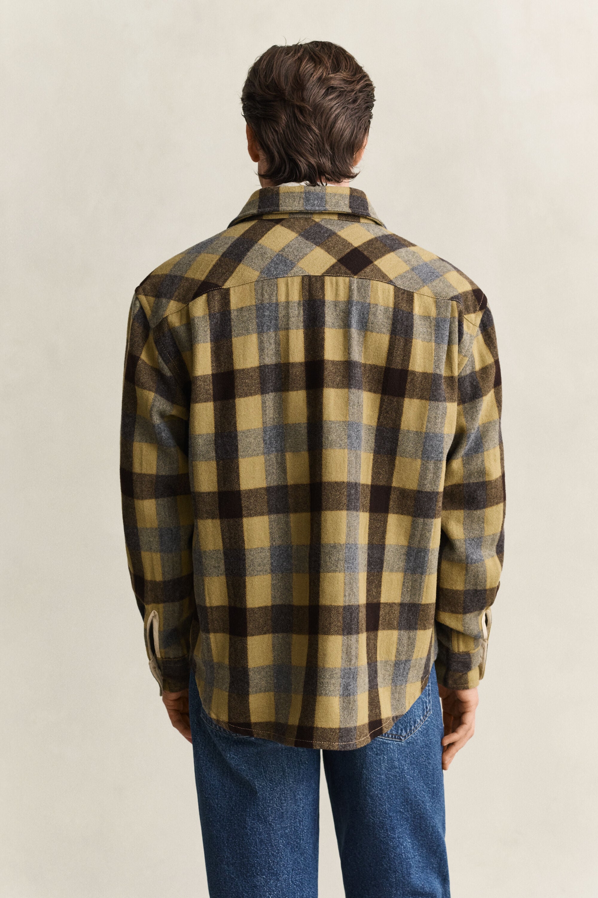 Camisa de lã com padrão de xadrez