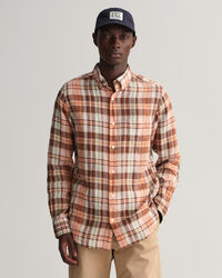 Camisa madras de linho regular fit