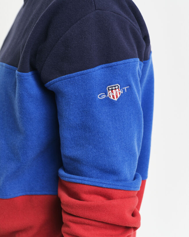 Sweatshirt com decote redondo e bloco de cor