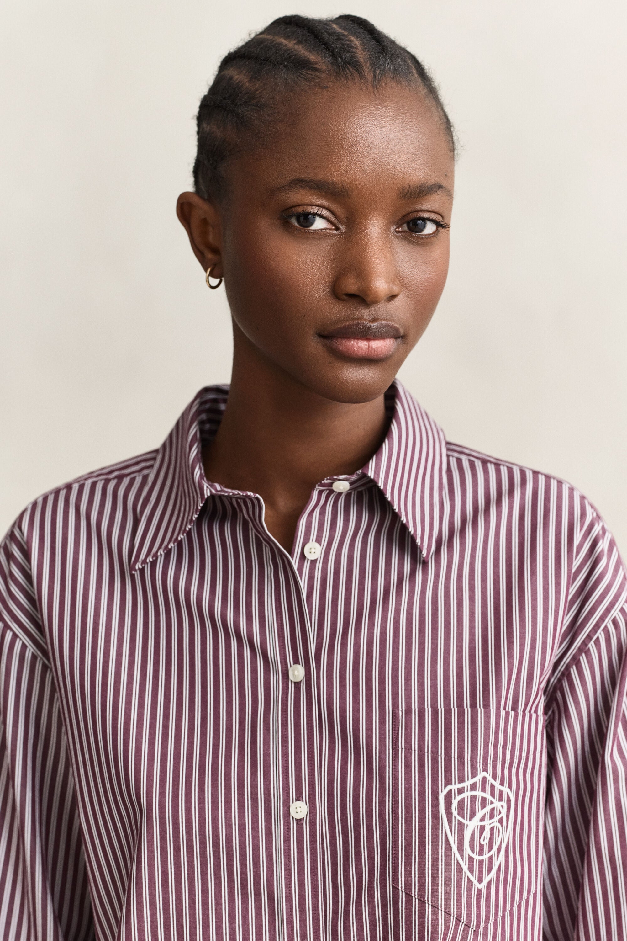 Camisa em popelina às riscas Classic relaxed fit