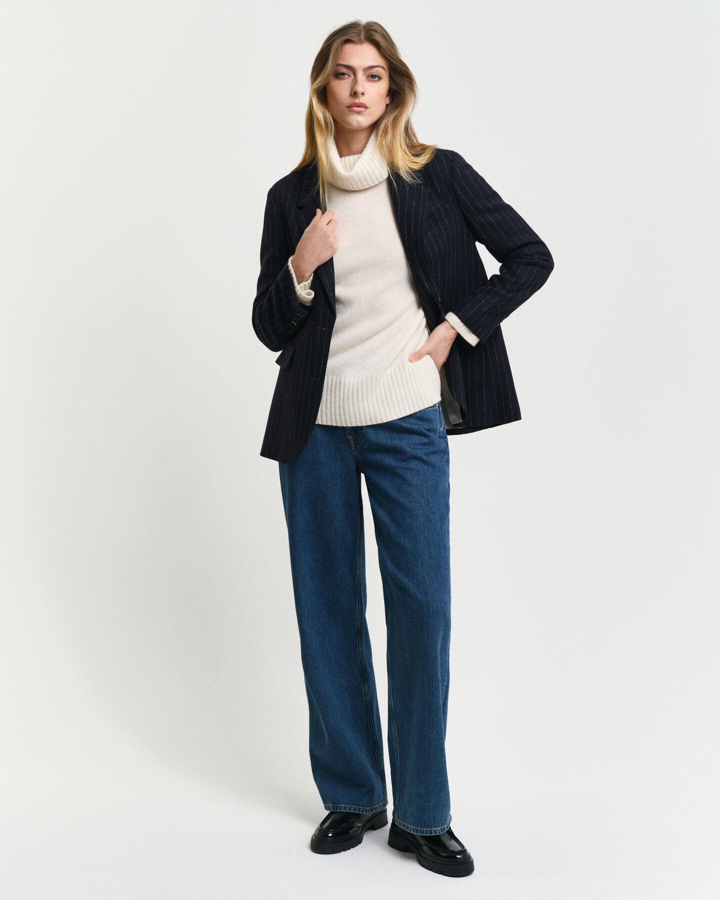 Camisola de gola alta em caxemira