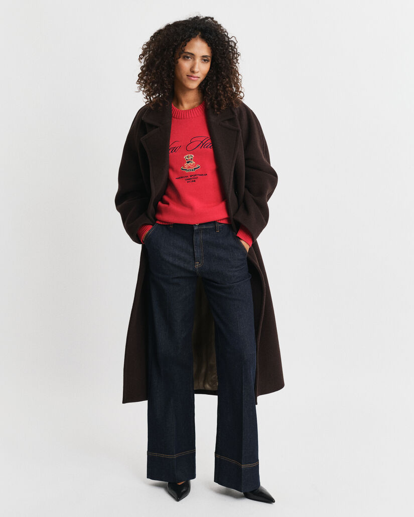 Camisola de malha com decote redondo Graphic