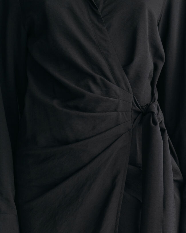 Vestido-camisa de trespasse