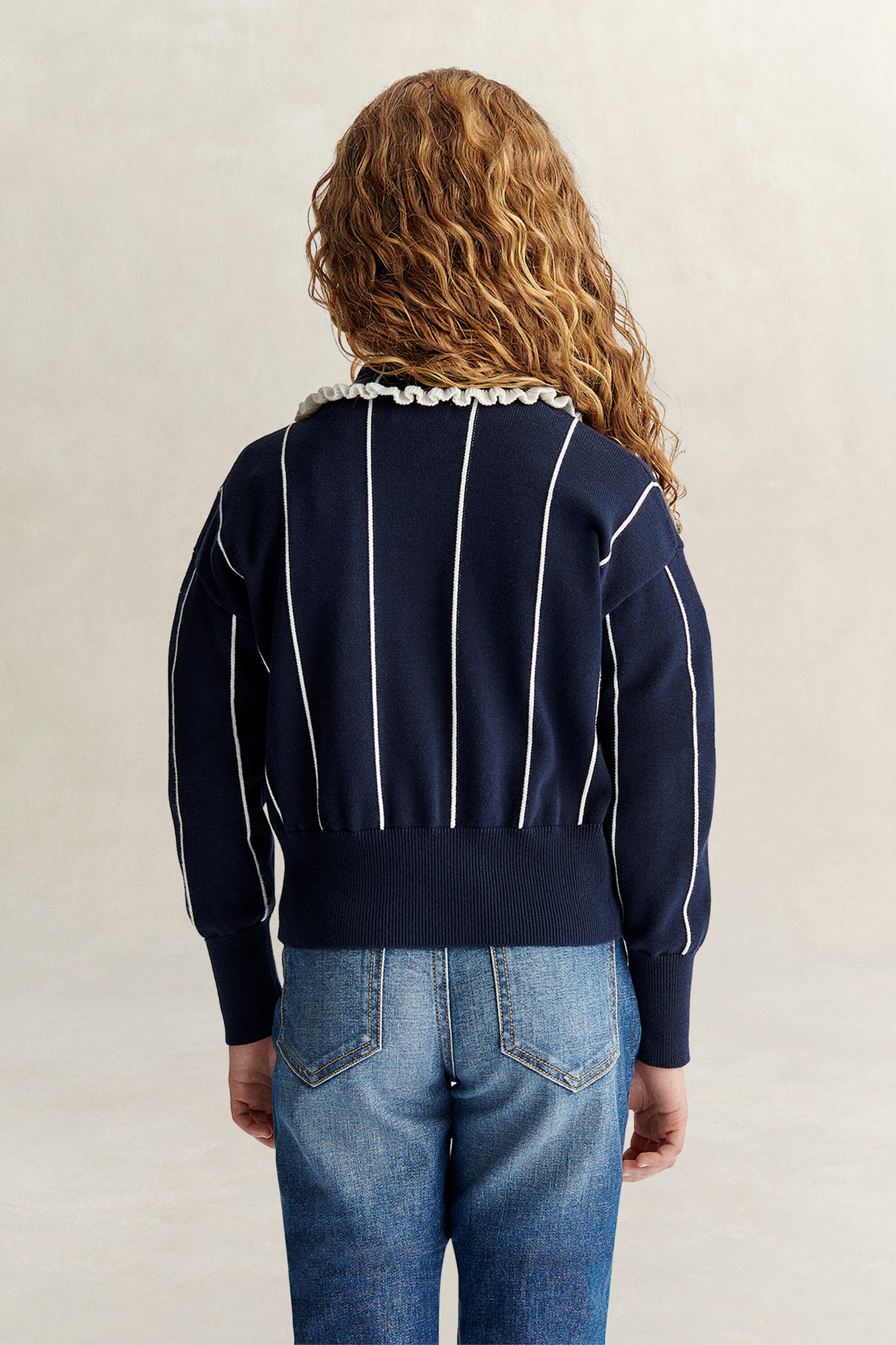 Casaco de malha às riscas Teen Girls