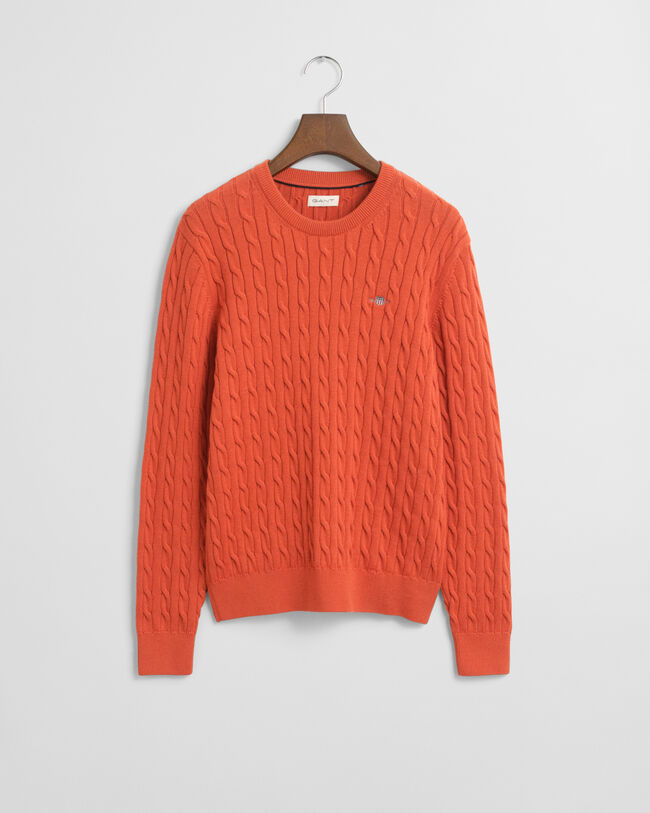 Camisola com decote redondo em malha entrançada de algodão Shield Teens