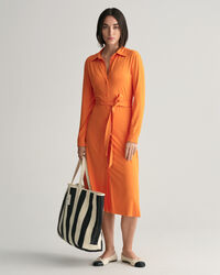 Vestido-camisa em jersey slim fit