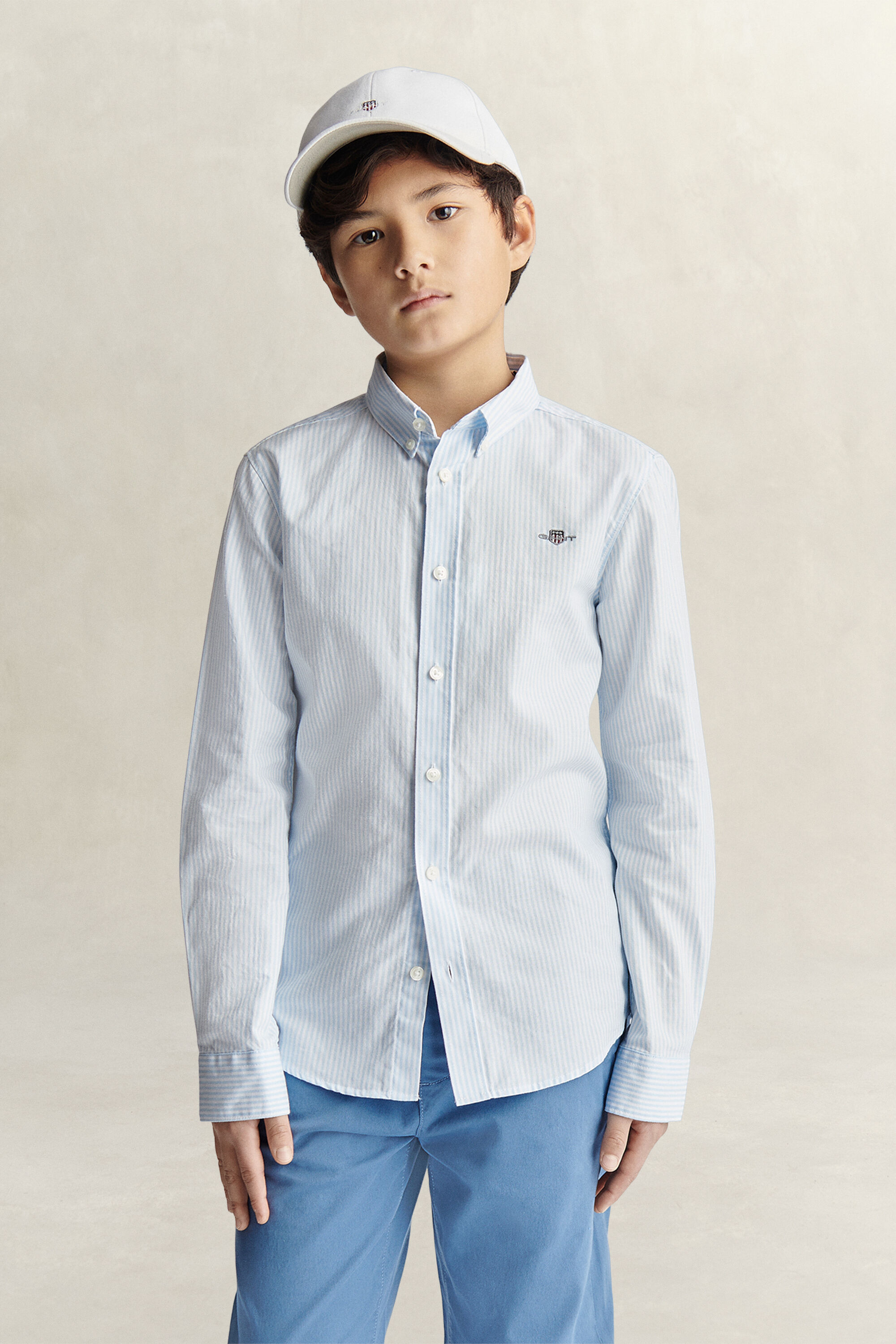Camisa Oxford às riscas Teen Boys