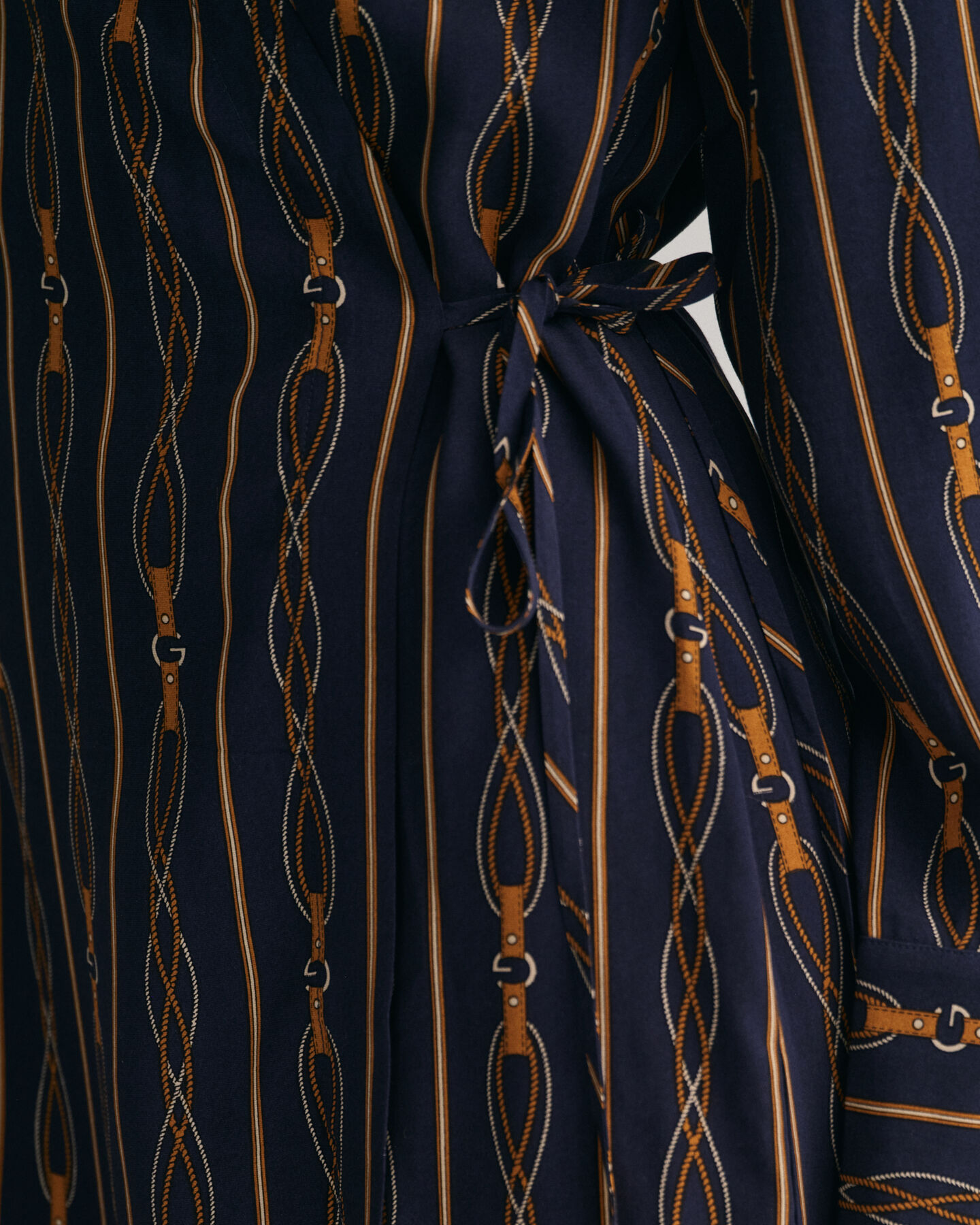 Vestido de trespasse às riscas Rope regular fit