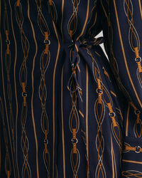 Vestido de trespasse às riscas Rope regular fit