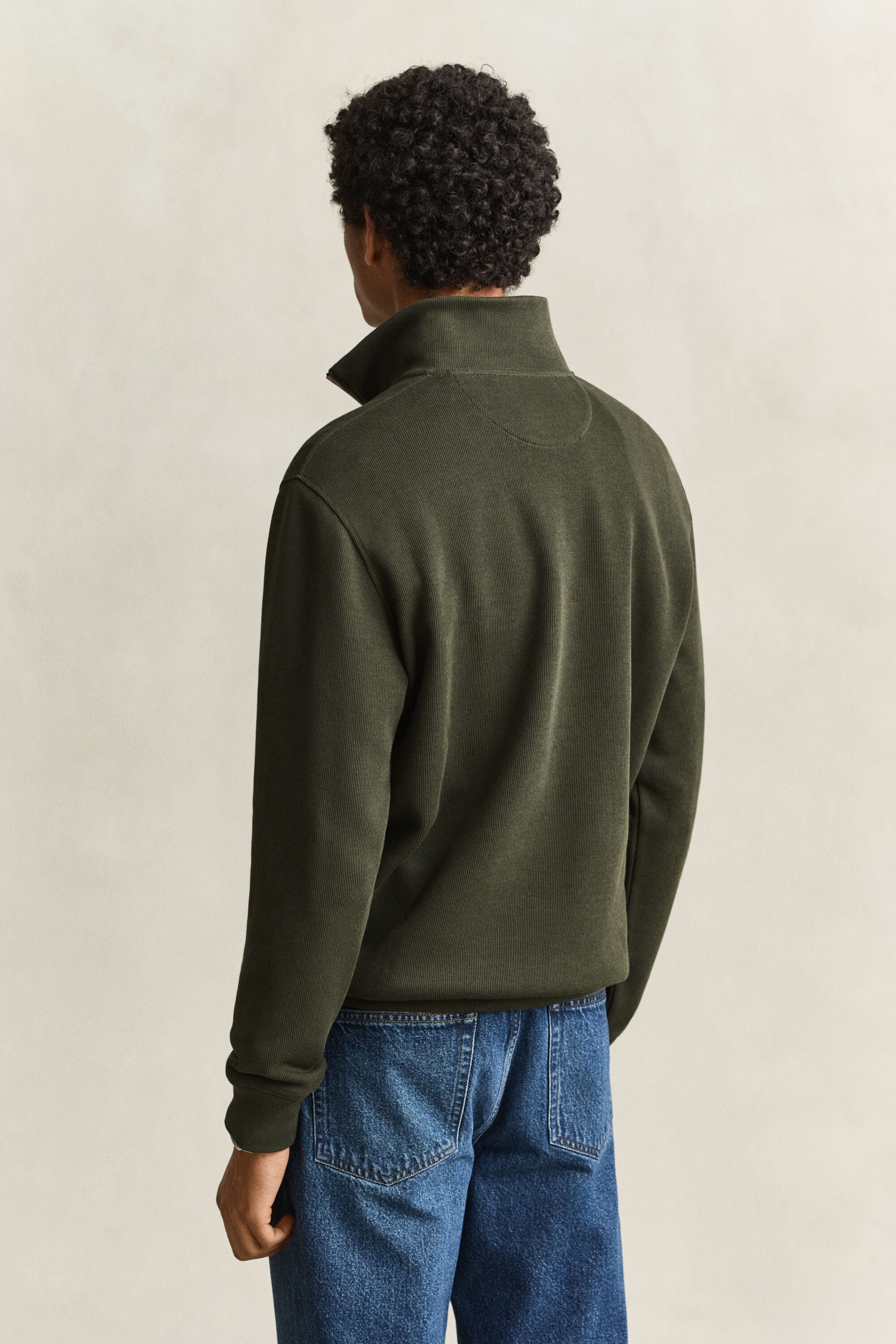 Sweatshirt com meio fecho Sacker Rib