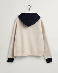 Sweatshirt com capuz e bloco de cor