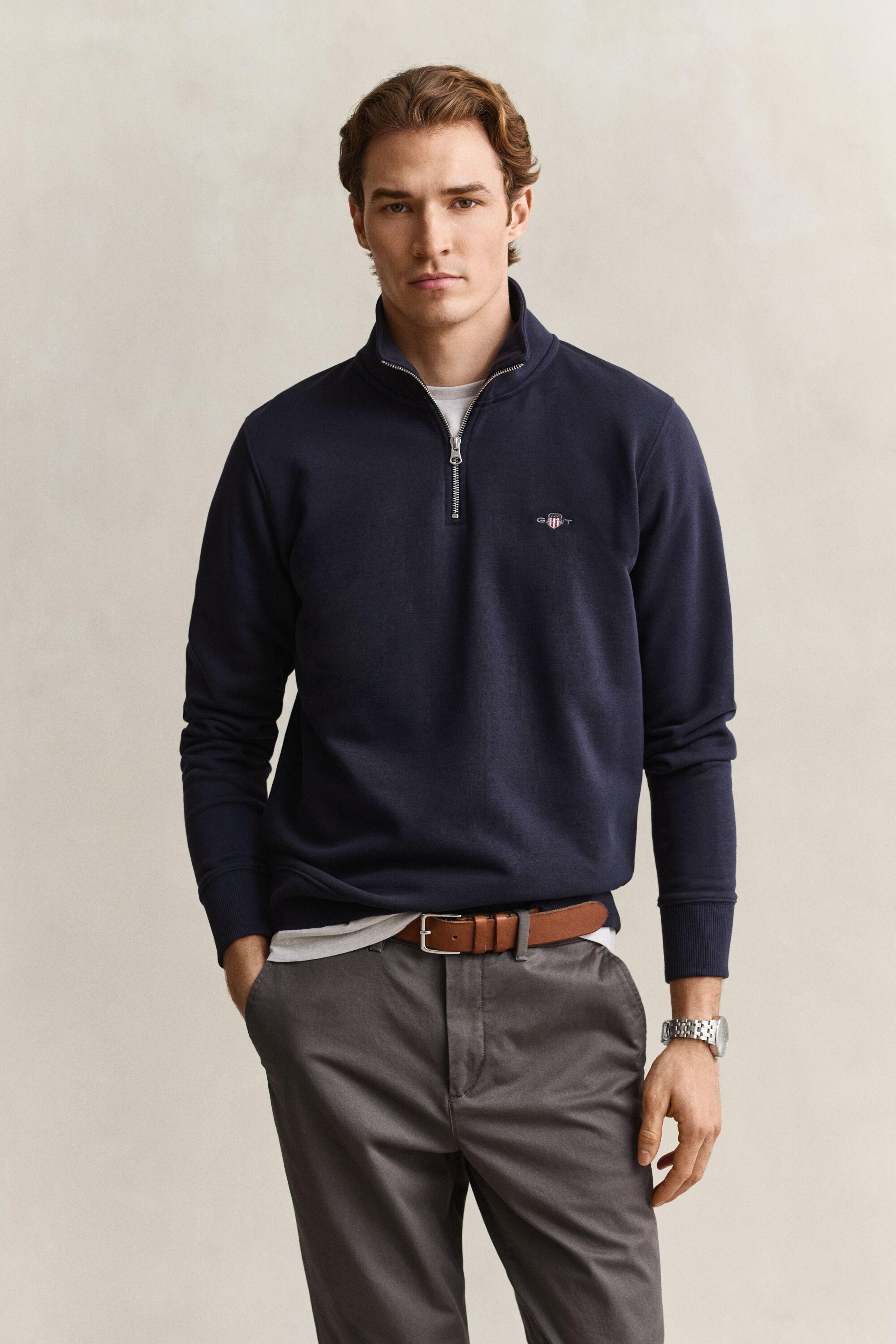 Sweatshirt com meio fecho Shield