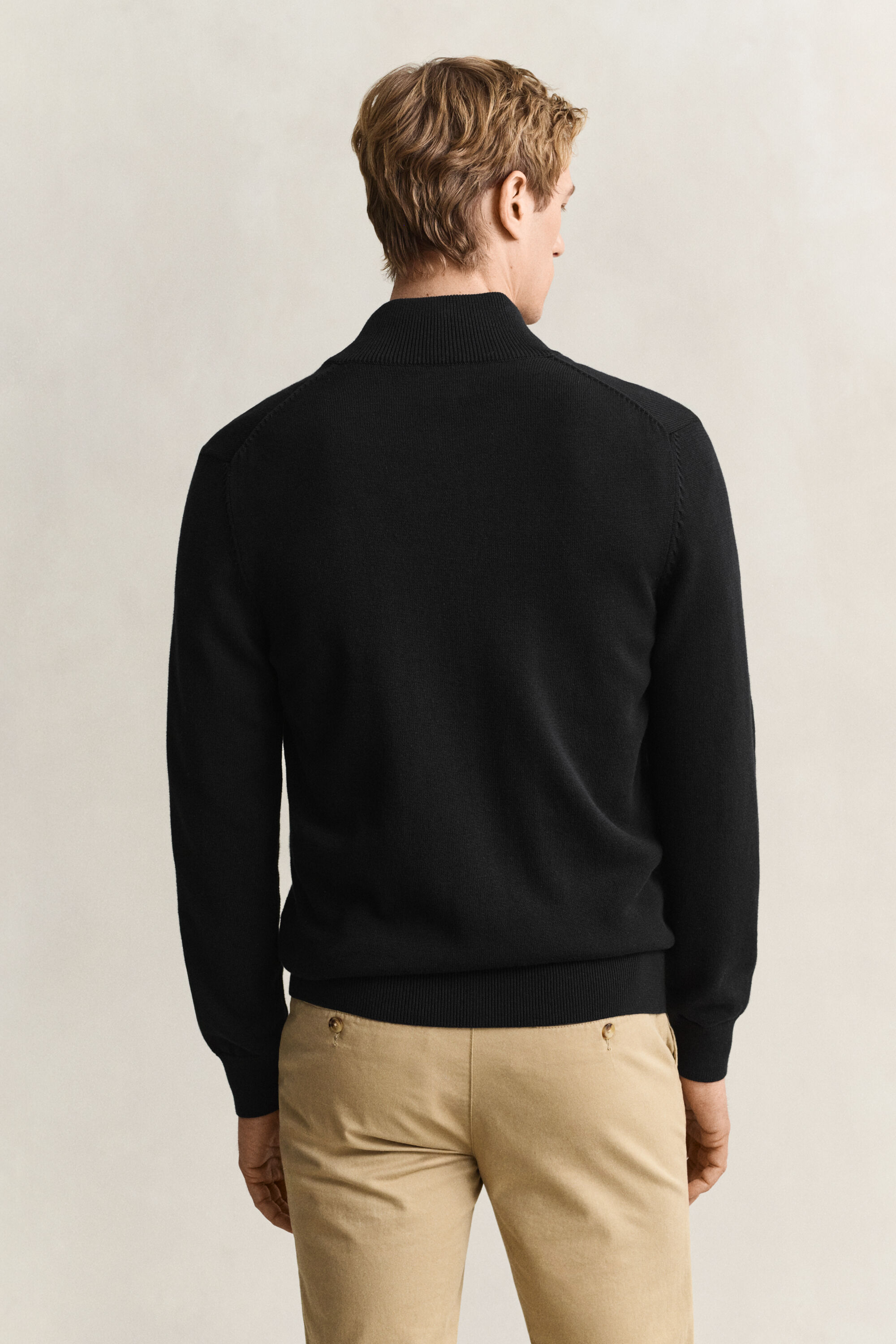 Casaco de malha com fecho de correr Casual Cotton