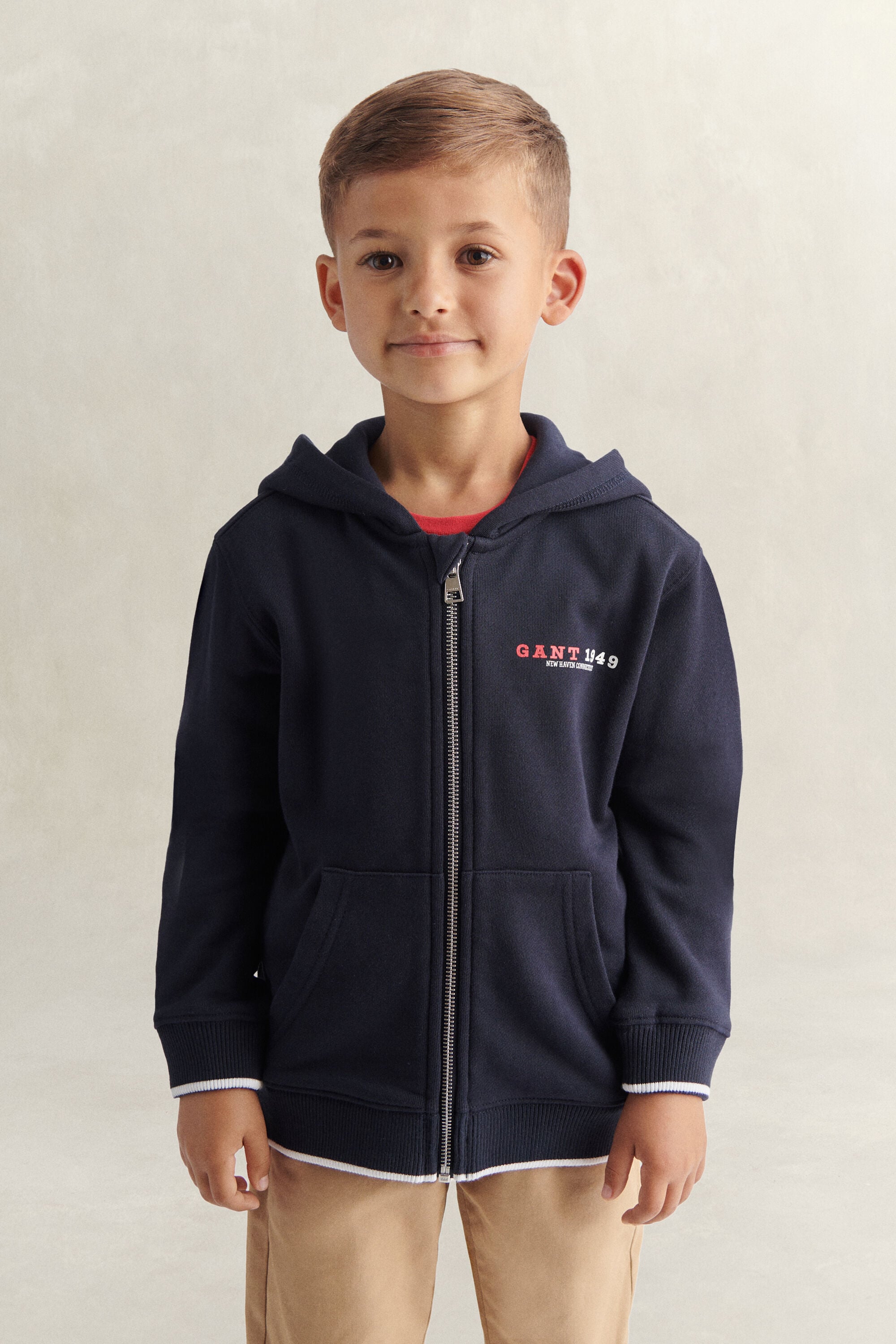 Sweatshirt com capuz e fecho Collegiate Graphic Boys