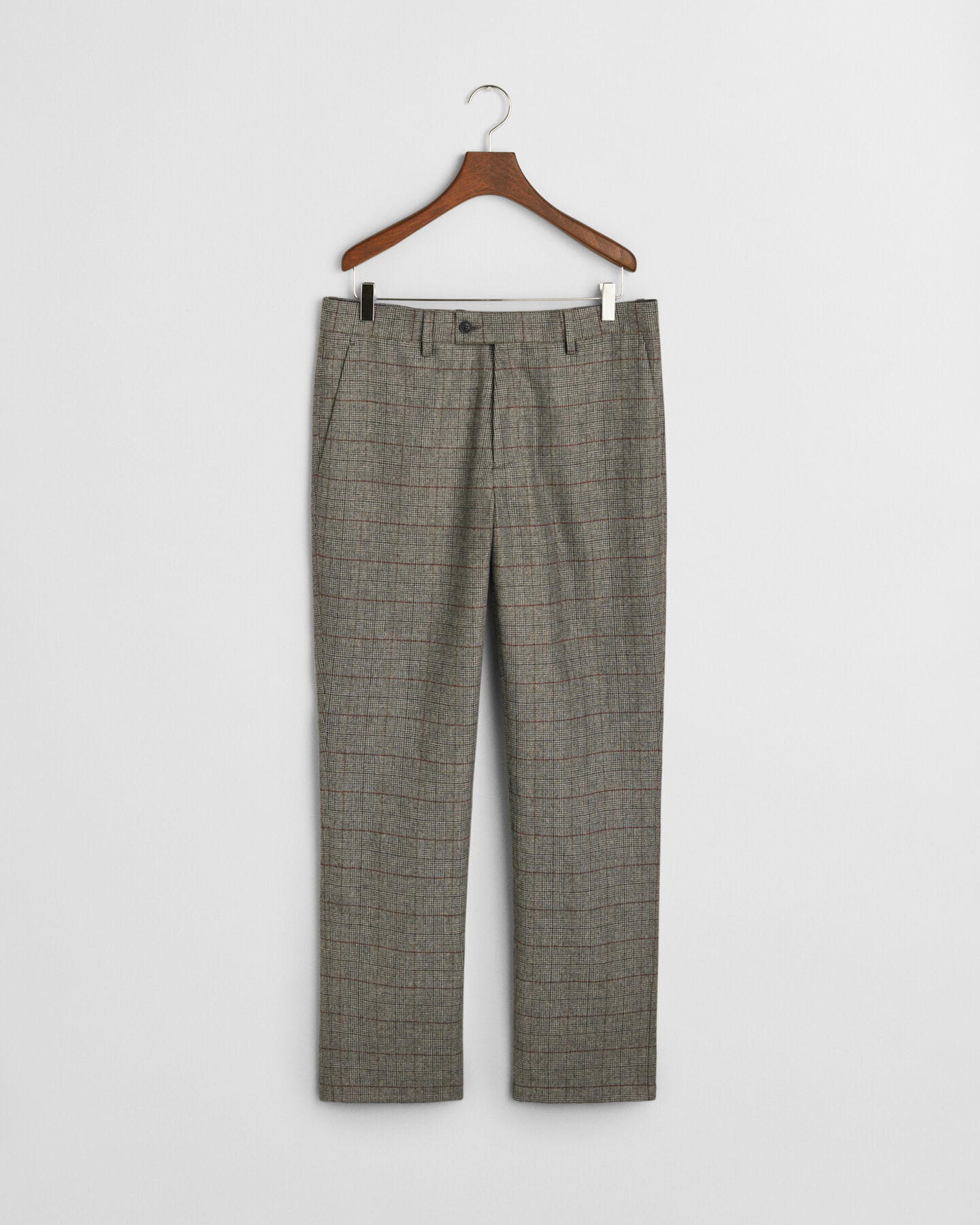 Calças de fato com padrão de xadrez slim fit