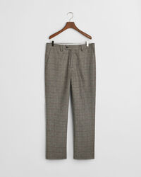 Calças de fato com padrão de xadrez slim fit