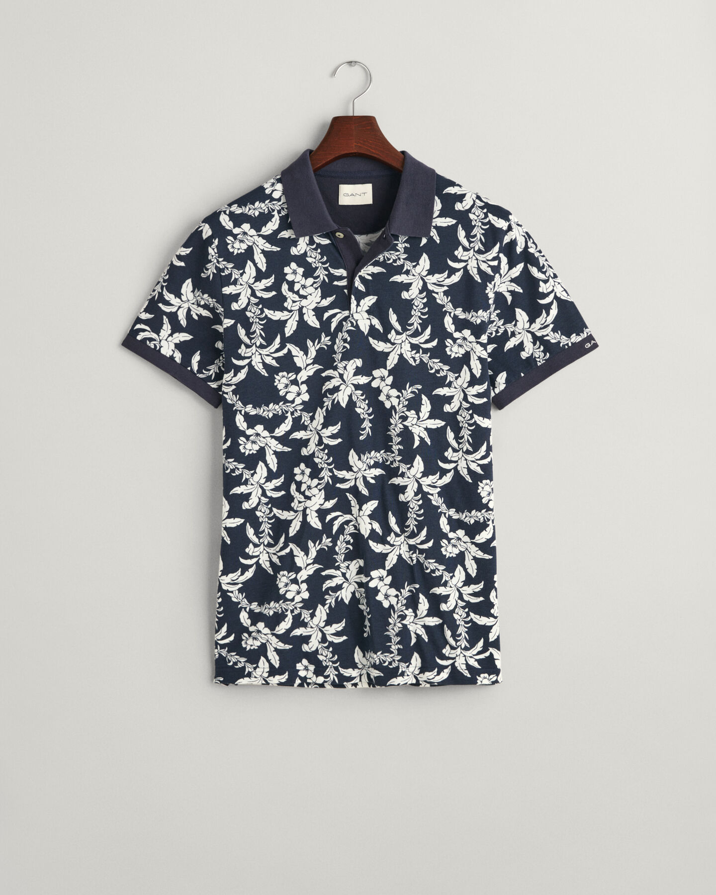 Polo em algodão piqué Palm Lei Print