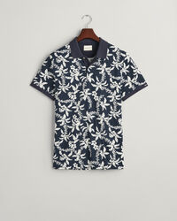 Polo em algodão piqué Palm Lei Print