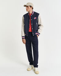 Camisola de malha em mistura de linho com decote redondo