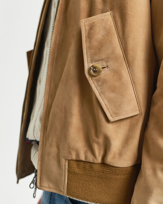 Casaco Harrington em camurça