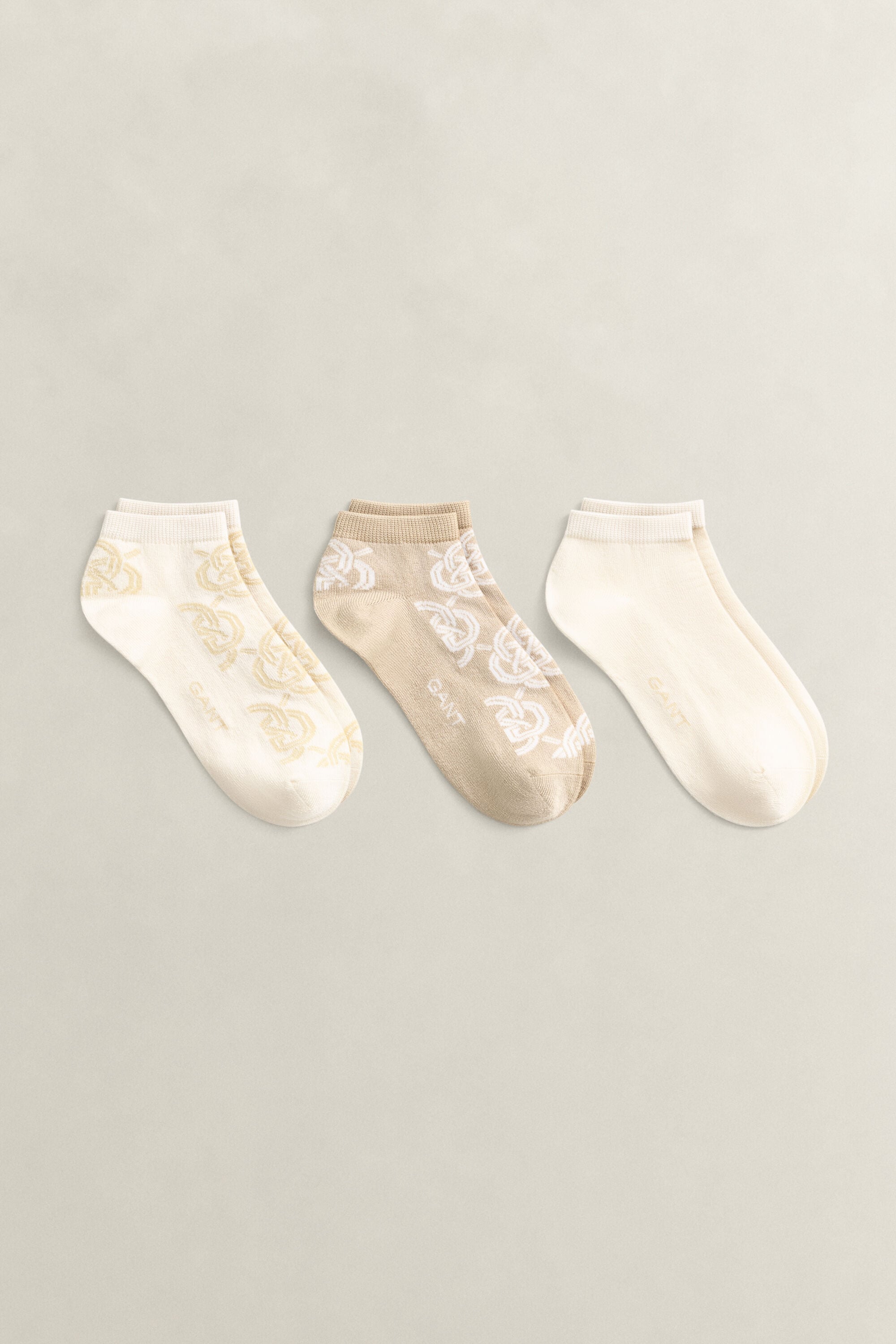 Pack de três pares de meias pelo tornozelo Monogram