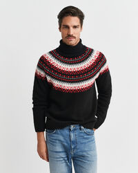 Camisola de gola alta com padrão Fair Isle