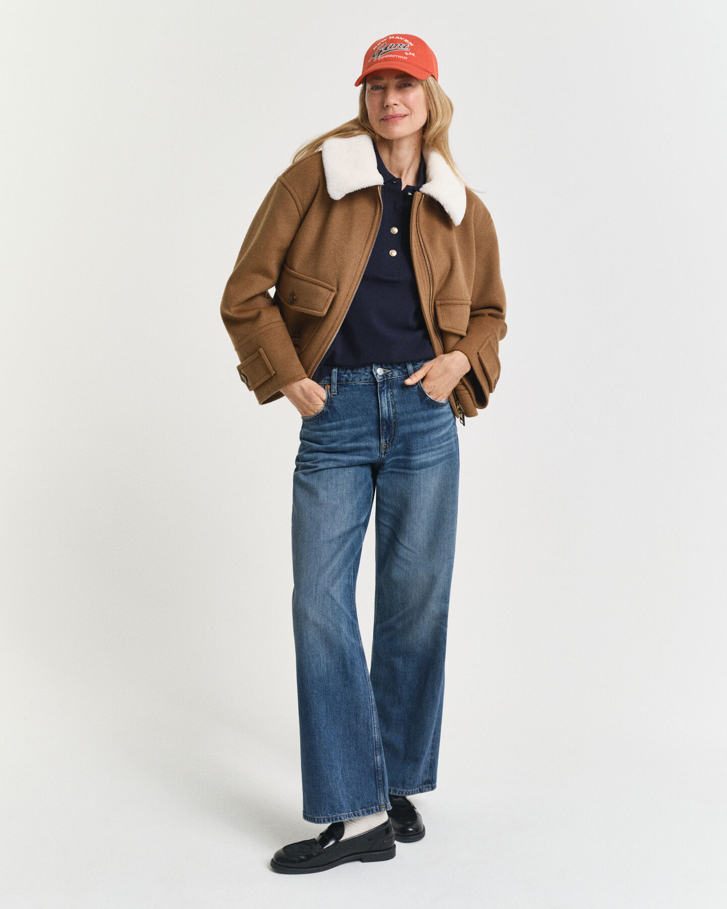 Polo de manga comprida em algodão piqué