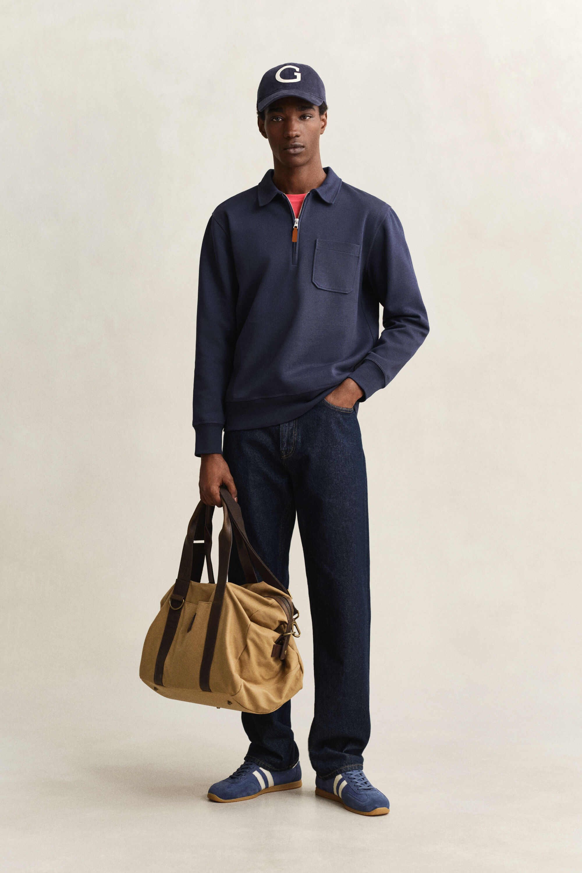 Sweatshirt com meio fecho de correr Ponte Di Roma