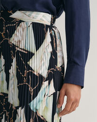 Saia com pregas com estampado Sailing