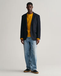 Pulover em malha entrançada com decote redondo Furry