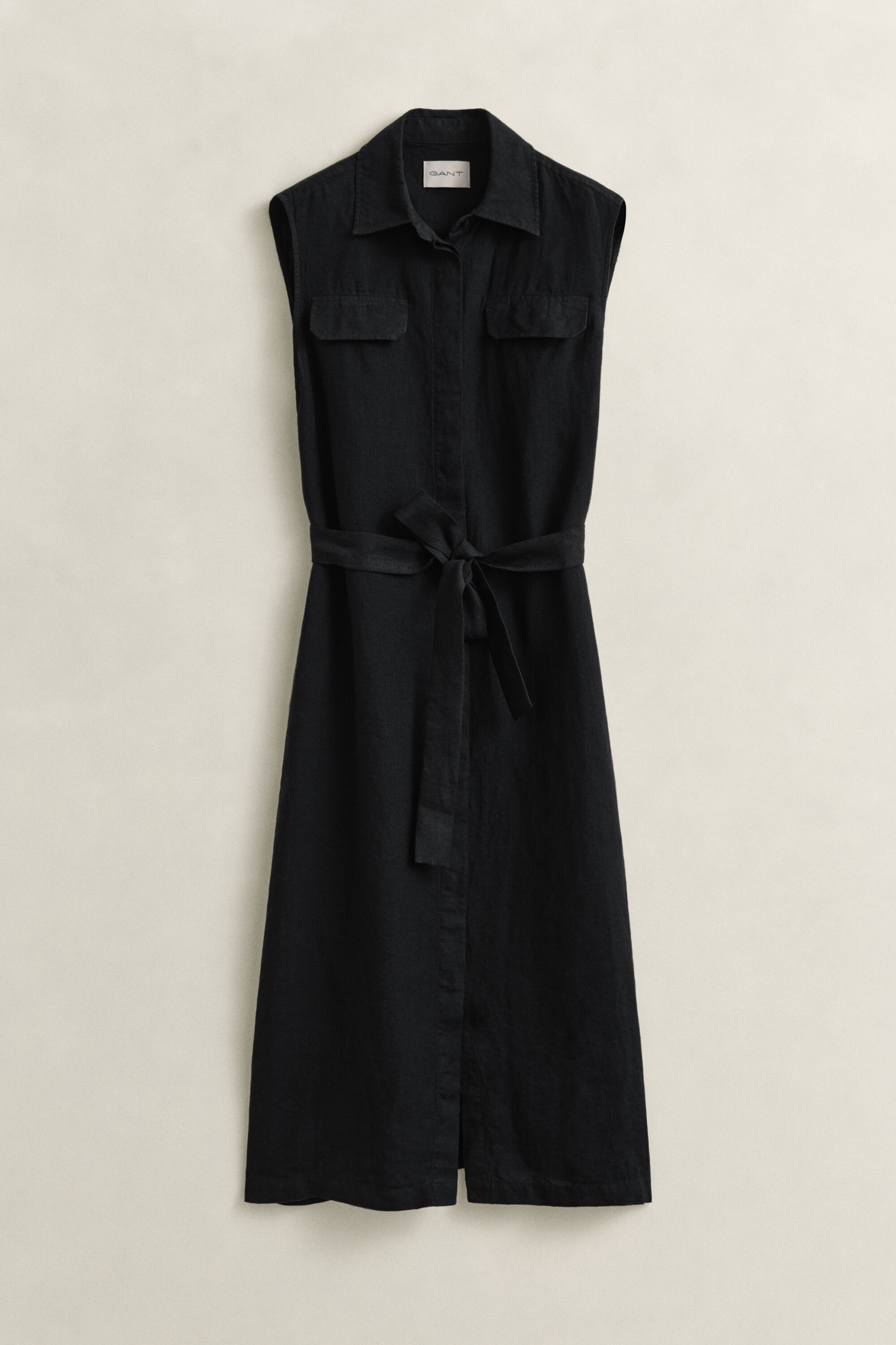 Vestido sem mangas em linho