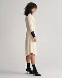 Vestido-camisa com bloco de cor