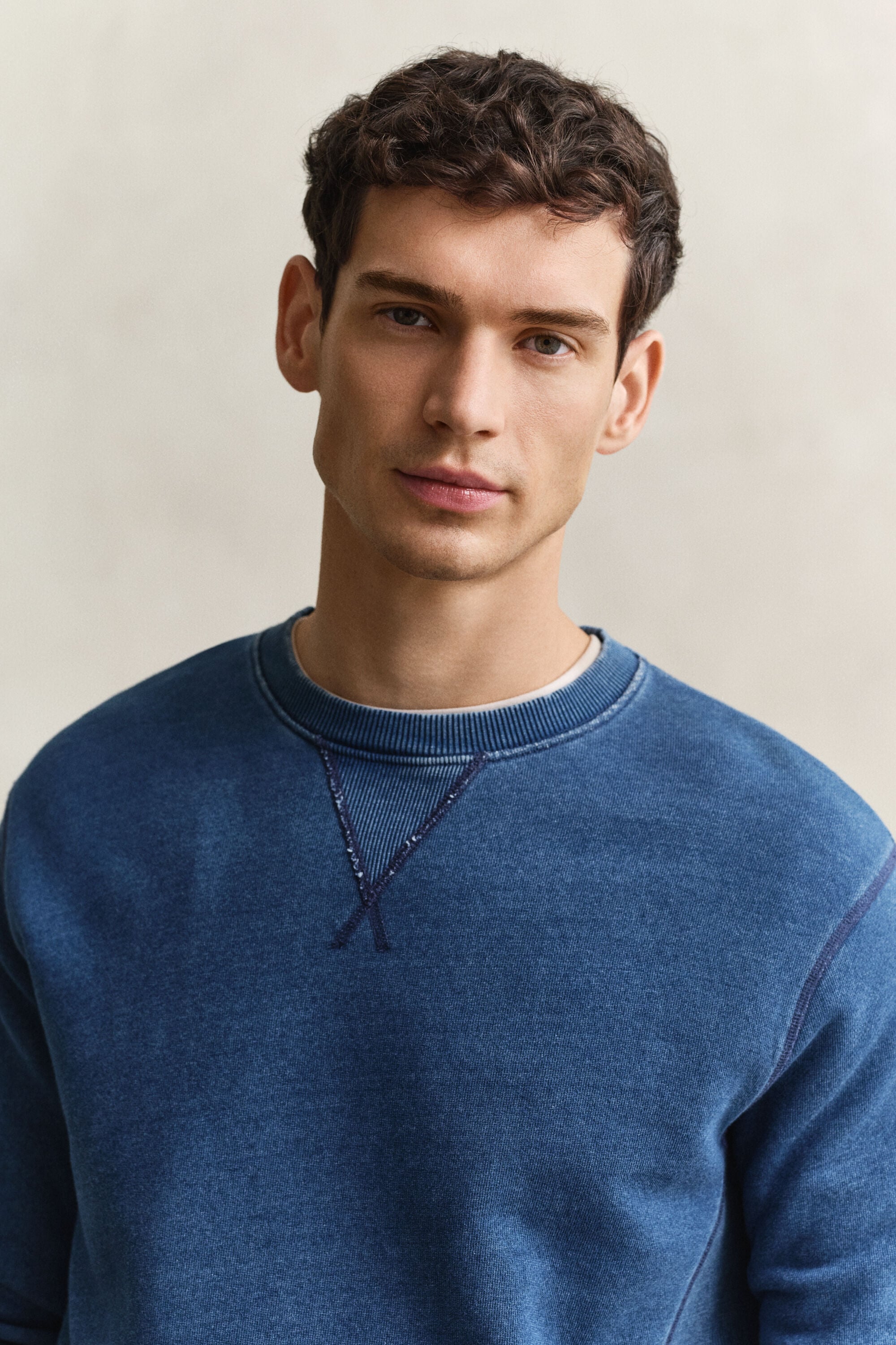 Sweatshirt com decote redondo Indigo