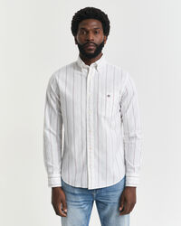 Camisa Oxford clássica às riscas regular fit