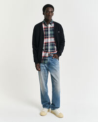 Casaco de malha com decote em V de algod&atilde;o cl&aacute;ssico