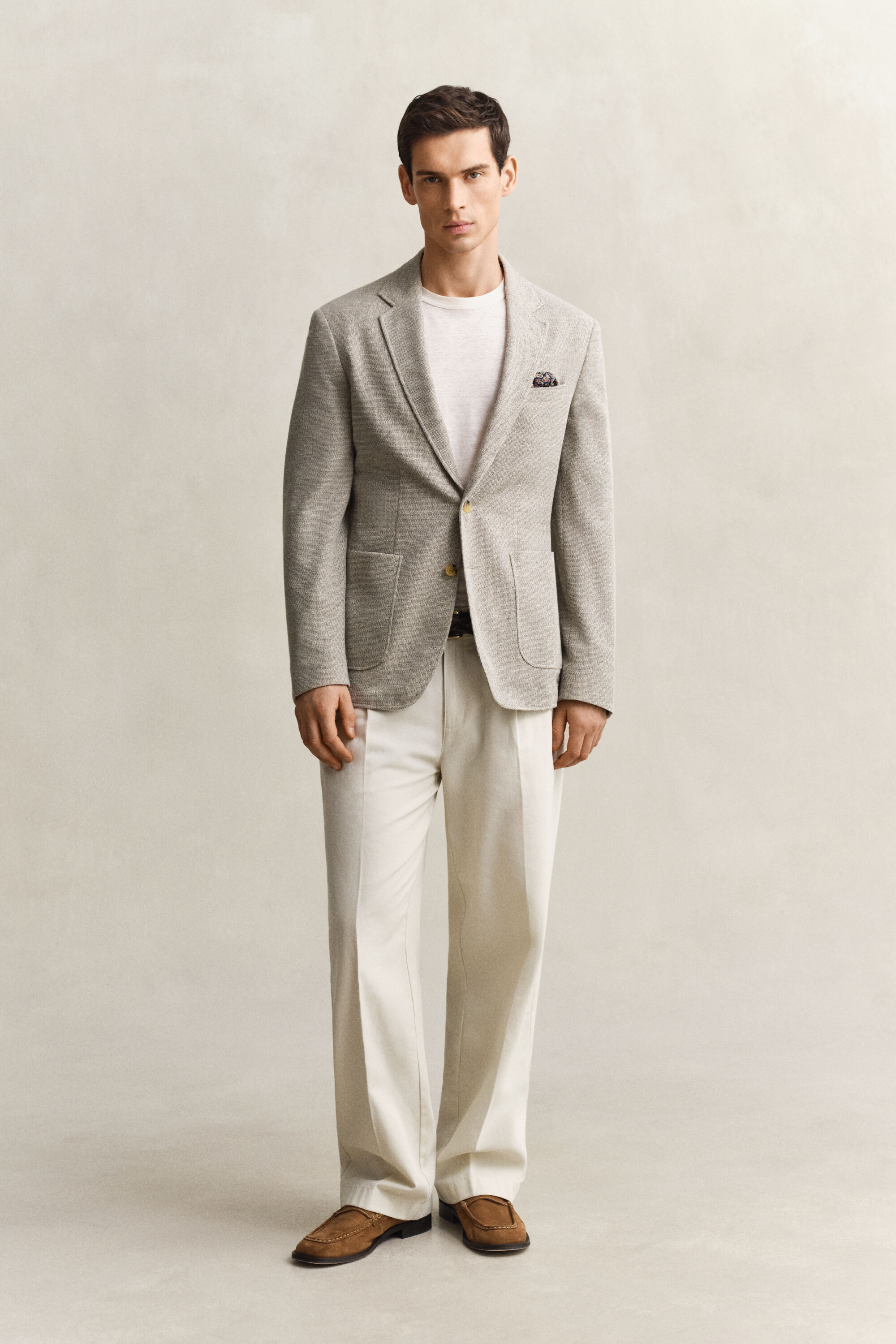 Blazer em malha jersey