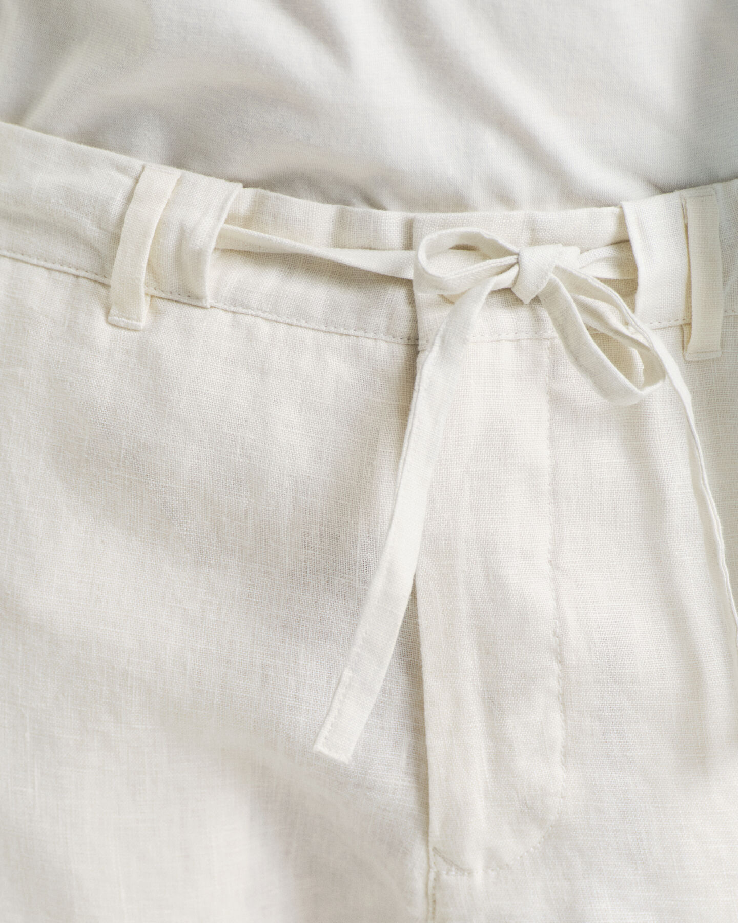 Calças de linho com cordão relaxed fit