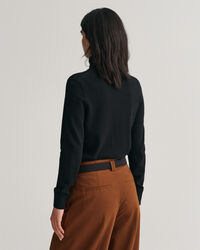 Pulover de gola alta em malha extrafina