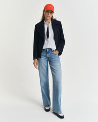 Camisa de linho às riscas regular fit