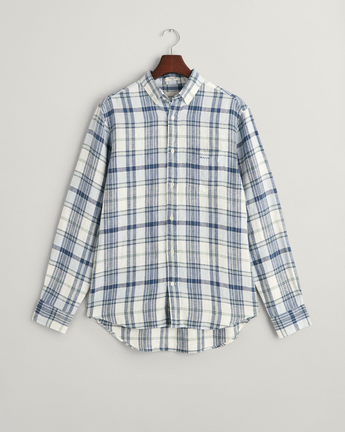 Camisa de linho madras regular fit