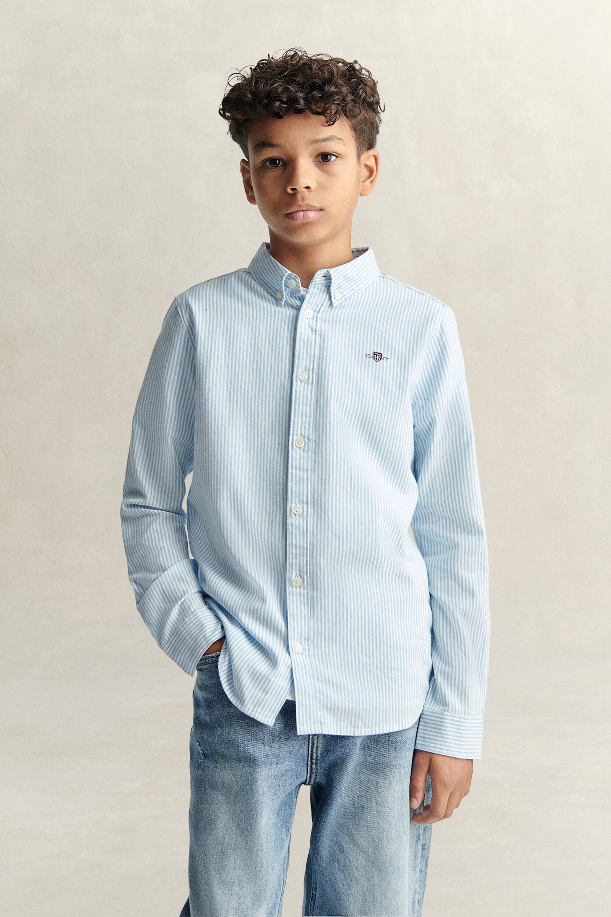 Camisa Oxford às riscas Shield Teen Boys